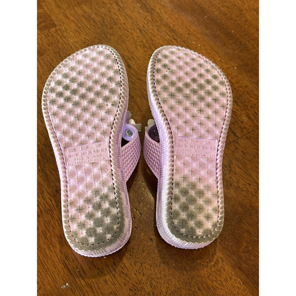 Flower Thong Sandals Lavender Rhinestone Embellished Flip Flops‎ Girls - Picture 4 of 5